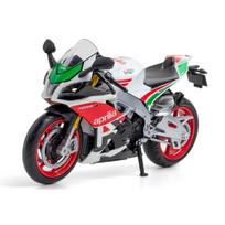 1/12 Aprilia RSV4 lydinio lenktyninio motociklo modelis Metalinis liejamas gatvės visureigio motociklo modelis Imitacinis vaikų žaislas Dovana balta