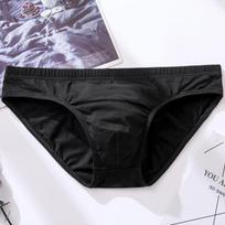 Vyriški trikampiai apatiniai medvilniniai vienspalviai suaugusių seksuali kvėpuojanti žemo liemens apatiniai M juoda