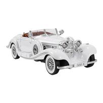 1/18 mastelio 1936 m. Benzs 500K lydinio klasikinio automobilio modelis, lietas metalinis retro transporto priemonių automobilio modelis, simuliacija, garsas ir šviesa, vaikiškas žaislas, dovana balta