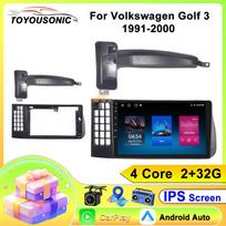 TOYOUSONIC Automobilio radijas GPS, skirtas Volkswagen Golf 3 1991-2000 m., 2 DIN automobilio stereosistemos imtuvas, grotuvas, multimedijos grotuvas, belaidis CarPlay, Android Auto