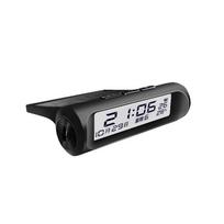 Automobilinis saulės laikrodis su žadintuvu nuo mieguistumo, balso priminimu, termometru ir išmaniuoju LED apšvietimu Gray-White Screen Solar Clock
