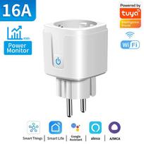 Išmanusis WiFi kištukas EU 16A/20A Tuya energijos monitoriaus lizdas su laikmačiu ir valdymu balsu AC 100-240V skirtas Alexa Google Assistant Smart Life programėlei Zigbee3.0 16A