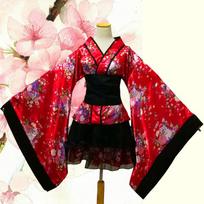 Sunkus moteriškas sakurų kimono Cosplay tarnaitės kostiumas - Gokuraku Jodo Otaku šokio Lolita suknelė XXL raudona
