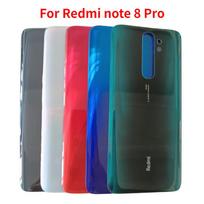 Galinis stiklas, skirtas Xiaomi Redmi Note 8 Pro galinio akumuliatoriaus durelių korpuso galinio pakeitimo klijai Black No Lens