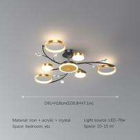 Modernus LED sietynas auksinis vidaus apšvietimas miegamojo svetainei valgomojo darbo kambarys blizgantis namų mados lubų sietynas 7 heads