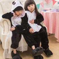 Pingvino ausies Kigurumi Vienas gabalas Vaikų pižama Berniukui Mergaitei Gyvūnas panda Cosplay Kostiumas Miego kostiumas Flanelinis Talismano Kostiumas Šaliai Žiemos Šilti Miego drabužiai 4T gray