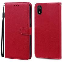 Telefono dėklas Xiaomi Redmi 7A 7 A Matinis TPU Minkštas dangtelis Odinė piniginė Atverčiamas dėklas Xiomi Redmi 7A Redmi7A Dėklas Fundas Bamperis For Redmi 7A tamsiai raudona spalva