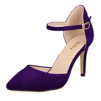 Moteriški batai Lady Elegant Pumps Vidutiniai kulnai smailūs aukšti kulniukai sandalai kulkšnies dirželis laisvalaikio avalynė 37 violetinė