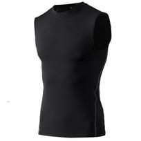 Vyriški bėgimo sportiniai marškinėliai be rankovių Krepšinio suspaudimo treniruočių liemenė Fitness Tank Base Layer Top Singlet Active Wear Greitai džiūstantys S juoda