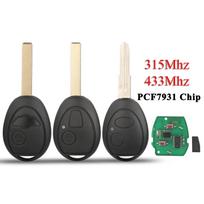 jingyuqin 315/433 MHz 2 mygtukų nuotolinio valdymo pultelis raktui Bmw Mini Cooper R50 R53 Transponderio lustas PCF7931/7935 BOARD ONLY kukurūzas