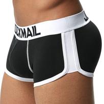 JOCKMAIL Vyriškos medvilninės kelnaitės su kaušeliu - Kvadratinio kirpimo apatiniai JM435 Large juoda