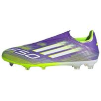 Adidas Adizero F50 League be raištelių FG MG Purple Rush Lucid Lemon Unisex sportbačiai Cloud-White JH7734 44
