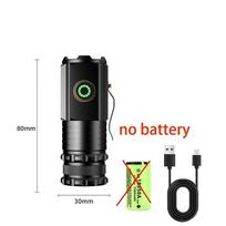 10000LM Mini žibintuvėlis Galingas C tipo įkraunamas 10000LM lempa su uodegos magnetu Žibintas Stiprus šviesos tolimojo nuotolio žibintuvėlis 350-Without battery