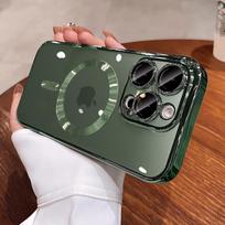 Naujas Oficialus Dykumos Aukso Telefono Dėklas iPhone 16 15 14 13 12 11 Pro Max Plus Skaidrus Magsafe Magnetinis Objektyvo Apsauga Minkštas Viršelis For iPhone 16Pro Max tamsiai žalia spalva