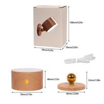 360° besisukanti magnetinė LED sieninė lempa prie lovos lempa skaitymui buko medienos/sapelės medienos drabužių spinta Vonios miegamojo dovana 1pc-Sapele Wood