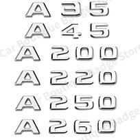 3D ABS Automobilio bagažinės raidės Ženklelis Emblema Lipdukai Mercedes Benz A Klasės A35 A45 A200 A220 A250 4Matic W169 W176 W177 A35 sidabras