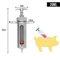 20ml 50ml Veterinarinės švirkštos Metalinis Kiaulių Galvijų Avių Injektorius su Adatomis Gyvūnų Veterinariniai Įrankiai Gyvulių Vaistų Dozatorius