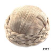Moterų sintetinė segtukas bandelėje netikri plaukų priauginimai šijono voleliu plauku piešinys pintas Chignon 6