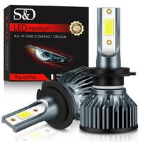 2vnt Mini automobilio priekiniai žibintai H1 H4 H7 LED lemputė H8 H11 9005 HB3 9006 HB4 9004 HB1 9007 HB5 H13 9008 COB LED žibintai 9003 HB2 aukštas žemas 15000LM turbo priekiniai žibintai H1