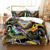 Monster Jam patalynės komplektas Viengulis Twin Pilnas Queen King Dydžio Monster Jam F1 Patalynės Komplektas Suaugusiems Vaikams Miegamojo Antklodės Užvalkalų Komplektai 3D Spausdinimas 022 70x133cm 2pcs