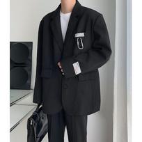 Madingas oversized vyriškas kostiuminis švarkas - Elegantiškas Neapolio stilius 3XL juoda