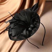 Elegantiška juoda tinklelio ir plunksnų fascinatoriaus skrybėlaitė moterims - Šik updo aksesuaras su kaspino detale, puikiai tinkantis vestuvėms, vakarėliams ir oficialiems renginiams juoda