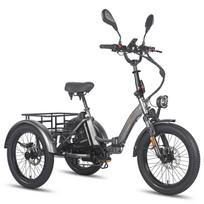 Elektrinis dviratis Fafrees 20  750W Peka variklis Elektrinis krovininis dviratis 48V 21AH Didžiausias greitis 30 km/h Miesto e-dviratis suaugusiems Apkrova 180 kg F20 Mate Standard pilka