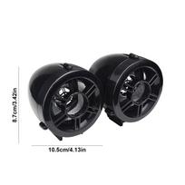 Motociklo garso stereo garsiakalbis Stereo rankenos garso sistema motociklui Motociklo garsiakalbiai su LED mirksinčiomis šviesomis UTV paspirtukui juoda