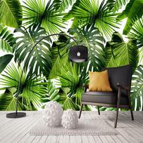 3D freska Atogrąžų miškų tapetai Bananų lapų sienų tapetai Šiuolaikiniai nuotraukų fono tapetai 200 cm(W) x 140 cm(H)