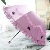 Sun Lace Umbrella Rain Moterų kremas nuo saulės Korėjietiškas trijų sulankstomas skėtis UV skaidrus Princess vėjui atsparus papuošimas Ombrello Dovana F