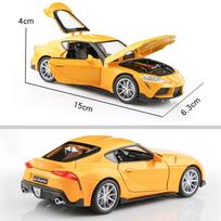 JDM Toyota GR Supra Superautomobilio Simuliacija Lydinio ir Žaislinis Transporto Priemonė Garsai ir Šviesa Atgal Traukiama Mašina 1:32 lydinio kolekcijos modelio dovanos vaikams