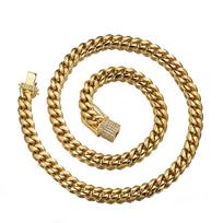 Vėrinio apyrankių rinkinys 8/10/12/14 mm aukso Majamio Kubos apvado grandinėlė Hiphopo mados papuošalų dovana vyrams 8.5inch auksas