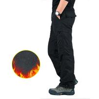 Šiltos žieminės vilnos kelnės Taktinės krovininės kelnės Klasikinės lauko žygiai Thicken Joggers Kelnės kelių kišenių kelnės M juoda