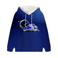 „Astro Bot“ gobtuvai kūdikiams unisex animacinių filmų spausdinimui ilgomis rankovėmis, astronautų, mažų berniukų, mergaičių, laisvalaikio megztinių Apranga 100 balta