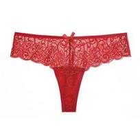 Nėriniuotos apatinės kelnaitės, seksualios stringinės kelnaitės, žemo juosmens, moteriški apatiniai, medvilniniai tarpkojo moteriški apatiniai S raudona