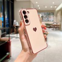 Prabangus dengtas dėklas Samsung Galaxy S24 S22 S23 S25 Ultra S23 FE A16 A53 A55 A54 A35 A15 Meilės širdelės šoniniu raštu telefono dangtelis For Samsung S24 Plus