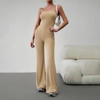 Seksuali Elegantiška Slim Fit Moteriška Be Petnešėlių Atviru Nugaros Dalimi Jumpsuit Romper Vienspalvė Žiemai Rudeniui Liemenėlė S chaki