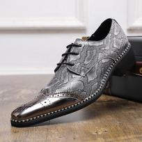 Dizainerio Vyriški Batai Auksiniai Sidabriniai Gyvatės Odos Lakuotos Odos Batai Madingi Laisvalaikio Verslo Batai Suvarstomi Brogues Batai Zapatos Hombre 38