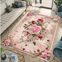 Prabangus Vintažinis Gėlių Rašto Plotinis Kilimas Neslystantis Skalbiamas Mašinoje Grindų Kilimėlis Svetainei Miegamajam Biuro Dekorui Skalbiamas Kilimas 40x60cm