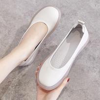 Madingi natūralios odos plokščiapadžiai moteriški batai Minkštas padas Patogūs lengvi moteriški batai Elegantiški Retro mamos batai Zapatillas Mujer 34