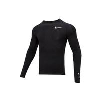 „Nike Pro Dri-Fit Solid Print“ sportiniai laisvalaikio marškinėliai su apvalia kaklo iškirpte, kvėpuojantys, ploni, ilgomis rankovėmis, reglano spalvos, vyriški marškinėliai su juodu logotipu, DD1991-010 XL