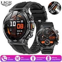 LIGE 2025 New Men Smart Watch Bluetooth Calling 800mAh Large Battery Heart Rate Blood Pressure Health Smartwatch For Android IOS silicone strap juoda
