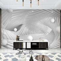 Modernus minimalistinis 3D erdvės tapetas svetainei, televizoriaus, sofos fonas, sieninis paveikslas, namų dekoras 200 cm(W) x 140 cm(H)