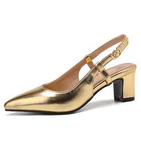 Moterų aukštakulniai bateliai Vasariniai batai 2025 Nauji Uždengta nosis Slingback Prabangūs Auksiniai Sidabriniai Biuro Vestuvių Batai Mergaitėms Didelis Dydis 45 34 auksas