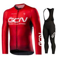 Gcn Red Pro Dviračių Džersio Komplektas, Drabužiai Dviračiams ilgomis rankovėmis, Maillot, Sportinė apranga dviračiams, Kelių dviračio uniforma, 2025 S