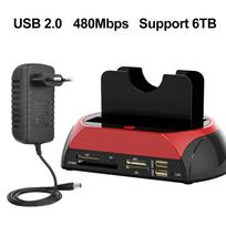 10 IN 1 IDE SATA USB3.0 Dvigubos lizdo išorinis kietojo disko 2,5 colio 3,5 colio HDD dokas vieno paspaudimo atsarginė kopija HUB kortelių skaitytuvas