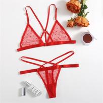 Moteriškas liemenėlės rinkinys Karštai erotiški seksualūs kostiumai nėriniuoti apatiniai Besiūliai liemenėlės stringa taškinė bralette seksualūs apatinio trikotažo rinkiniai S raudona
