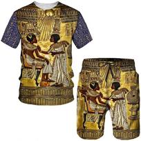 Senovės Horas Egipto dievas Egipto akis Faraonas 3D spausdinimas Vyriški marškinėliai/šortai/Kostiumai Hiphopo gatvės apranga Unisex 2 dalių rinkiniai 3XL
