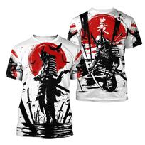 Vasaros senoviniai japonų samurajų marškinėliai Vyriški laisvalaikio trumpomis rankovėmis viršutiniai viršutiniai iškirptės dideli vyriški drabužiai Punk Streetwear 6xl 3XL