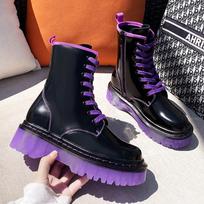 Madingi batai moterims, skeltos odos batai žiemai, batai moteriai, laisvalaikio, rudens, želė, saldainiai, Botas Mujer, moteriški aulinukai35 35 violetinė